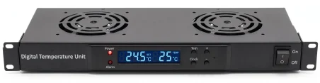 Termoregulador  19" 1U con termostato digital, Display y 2 ventiladores