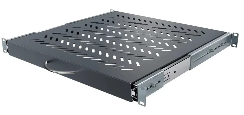 Bandeja Telescópica 1U para Rack suelo. F350 Fijación 4 puntos.