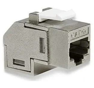 Conector Doble Hembra RJ45 CAT6A STP Panel ANGULADO 90º