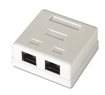 Roseta de superficie CAT6 UTP con 2 conectores RJ45