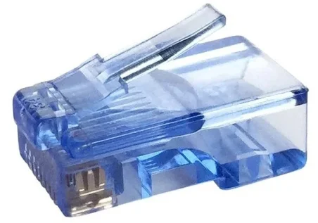 Conector macho RJ45 CAT6 UTP Sin Guía AZUL.   bolsa 100 unidades.