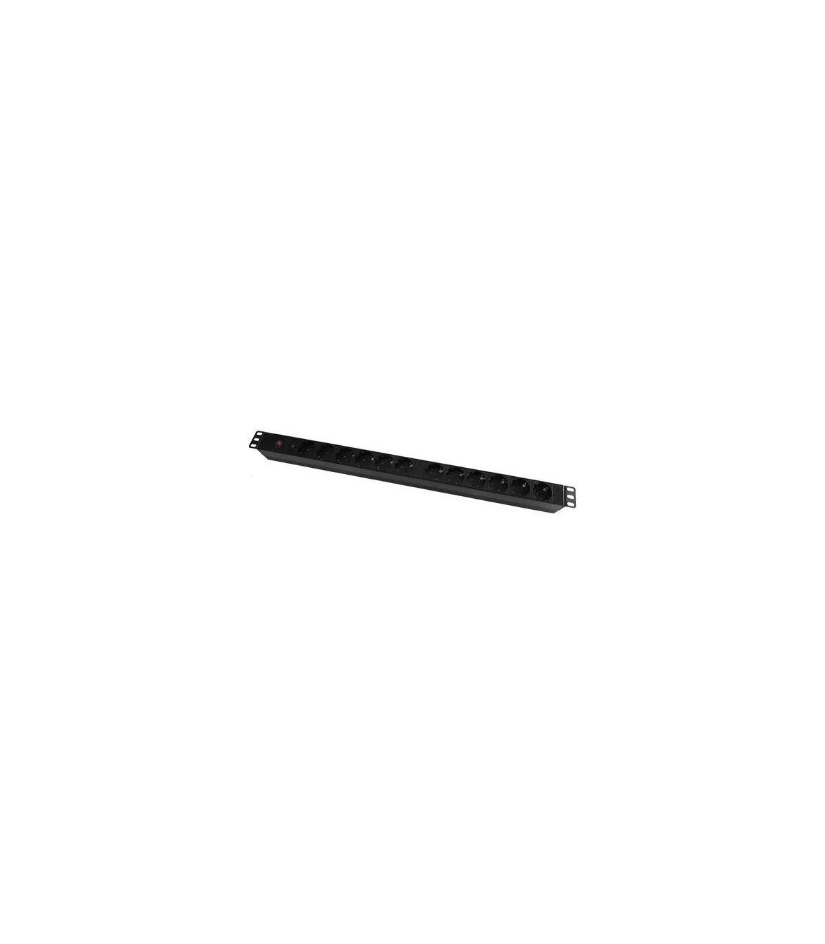 Regleta 1U 12 Schuko con Piloto LED en Aluminio