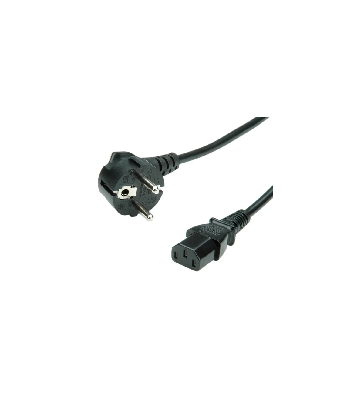 Cable Alimentación 1,8mts Schuko-IEC C13 Acodado