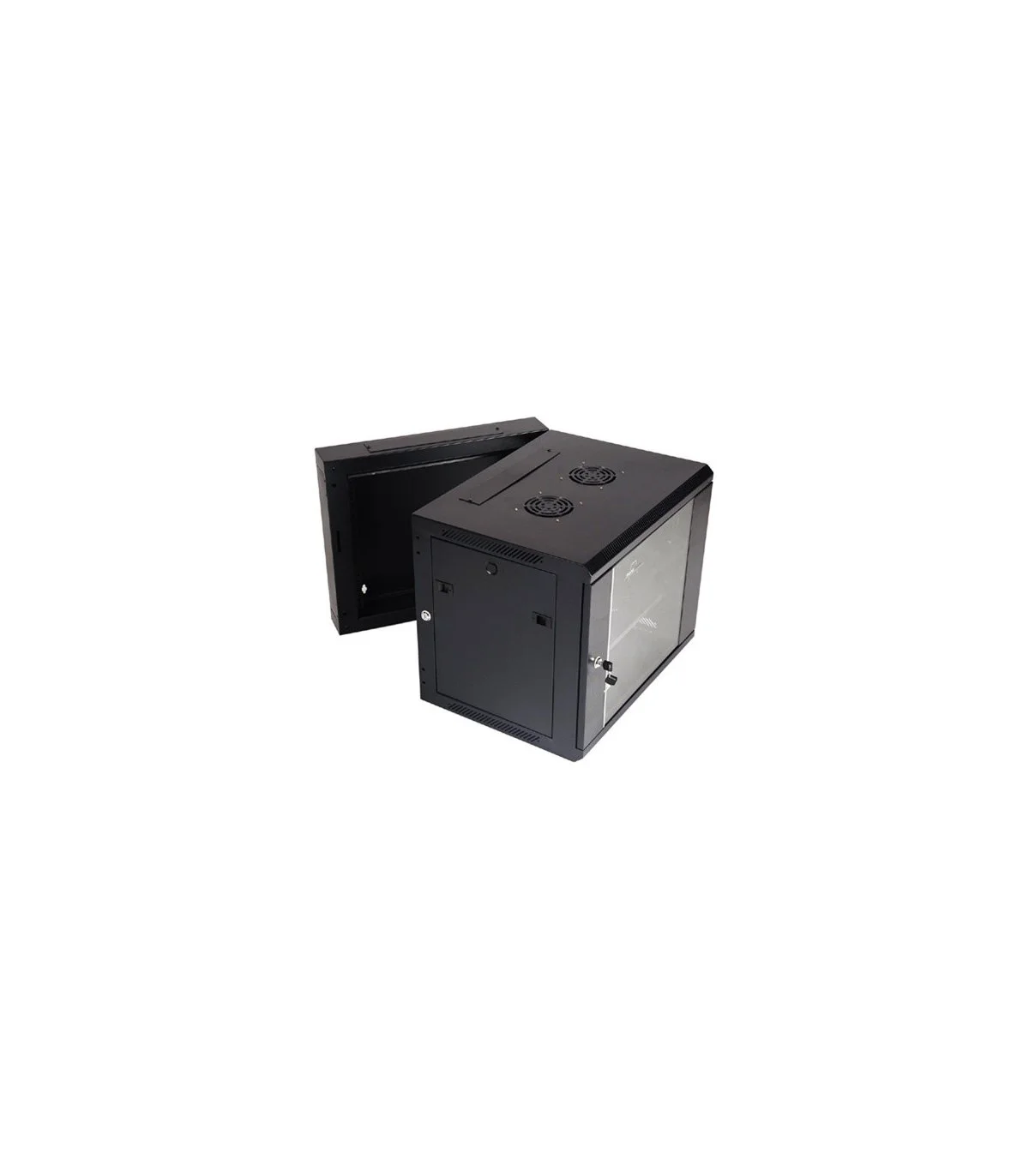 Rack mural 19" 6U 2C F550. Puerta Cristal