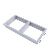 Placa doble 2 huecos de 45x45 blanca