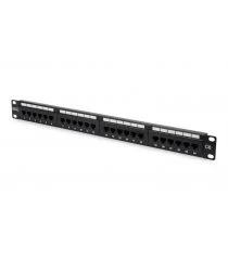 Patchpanel 19" 1U 24 puertos UTP CAT6 + guía sujeta cables