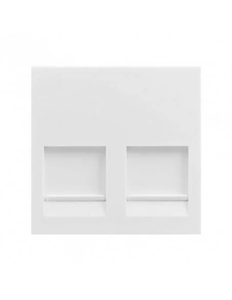 Placa para perfil 45x45 2 ventanas KEYSTONE blanca
